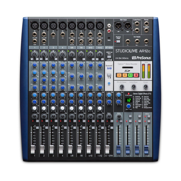 PreSonus StudioLive AR12c - 14-channel Analog USB-C Mixer with Effects, top
