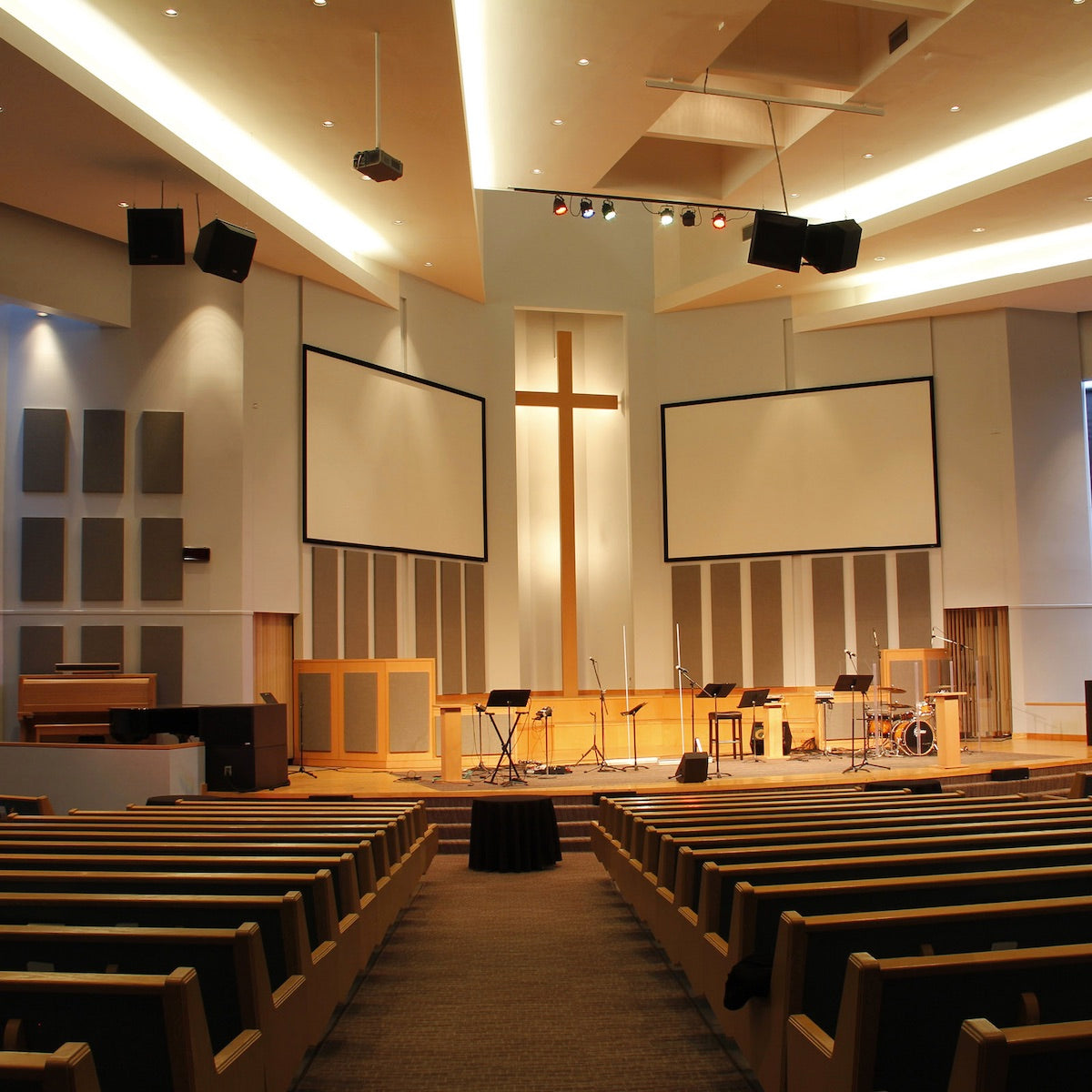 Primacoustic Broadway Wall Panels - Control Columns, installed in a House of Worship