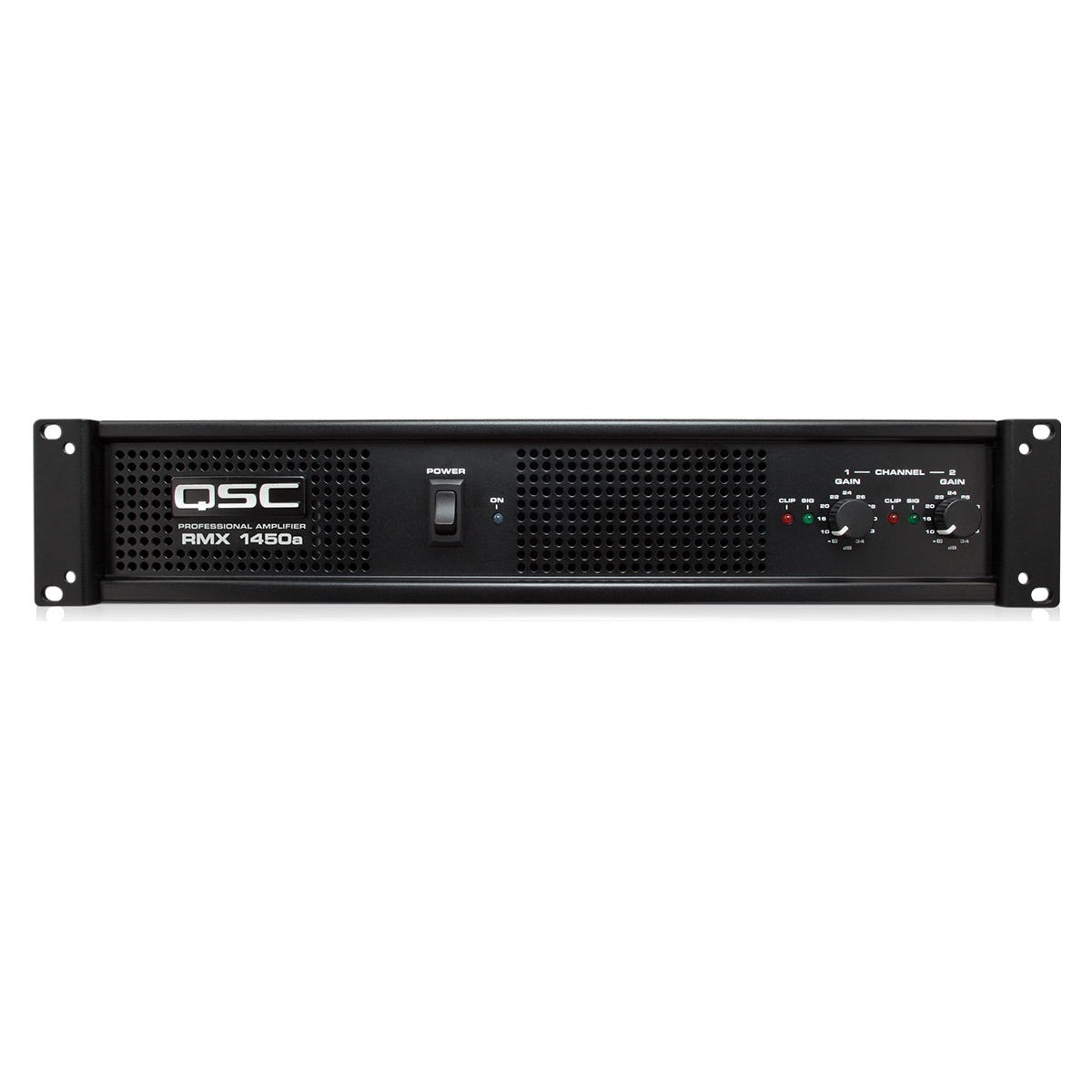 QSC RMX 1450a Two-Channel Power Amplifier, front