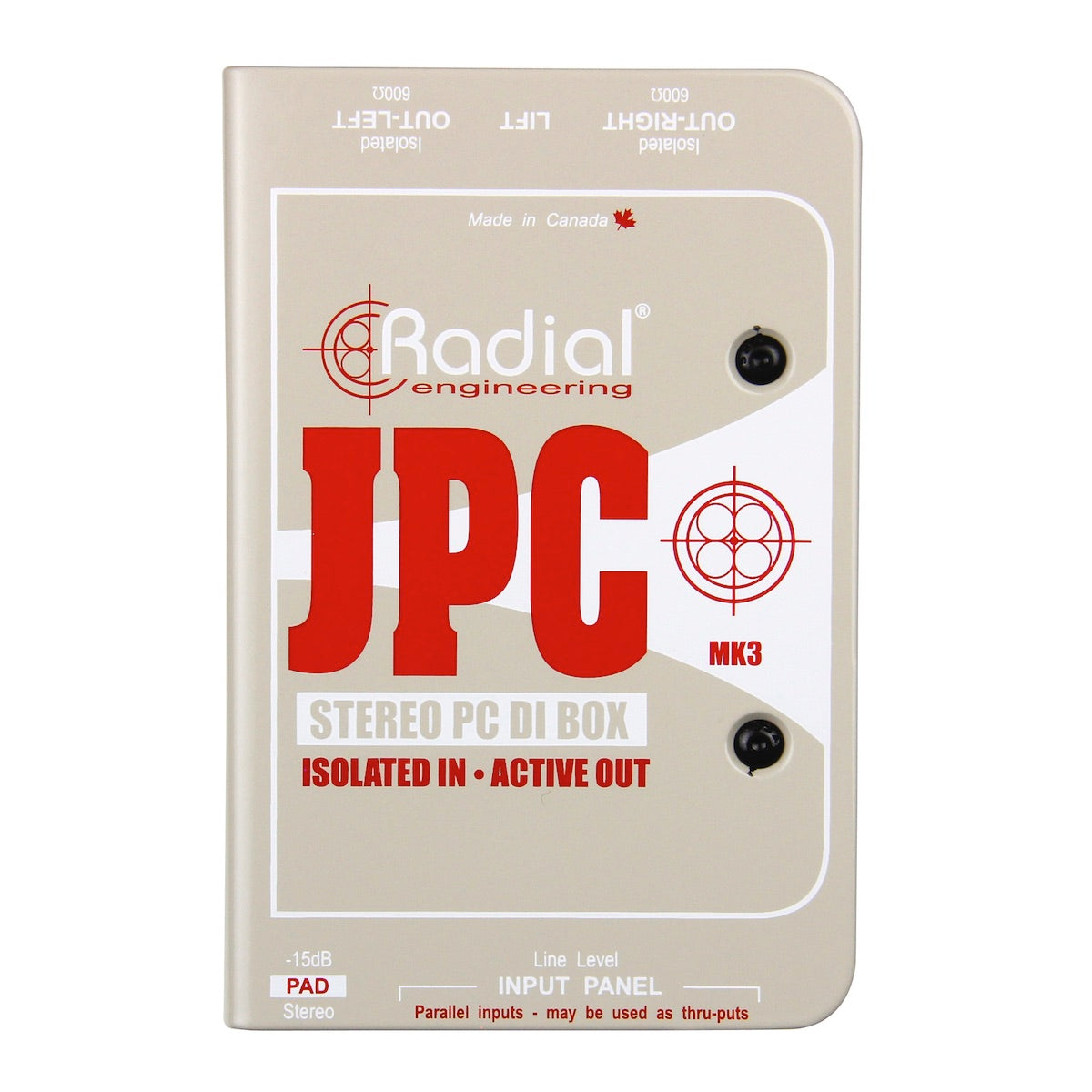 Radial JPC - Computer Direct Box, Analog Stereo Interface, top
