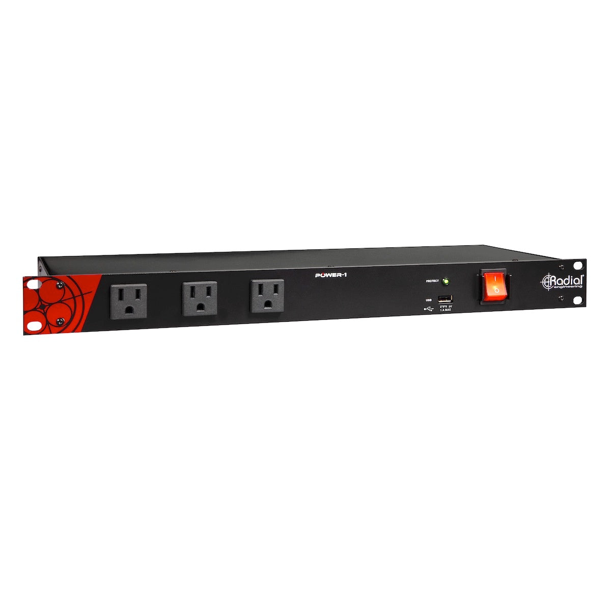 Radial Power-1 Rackmount Power Conditioner Surge Suppressor, left angled view