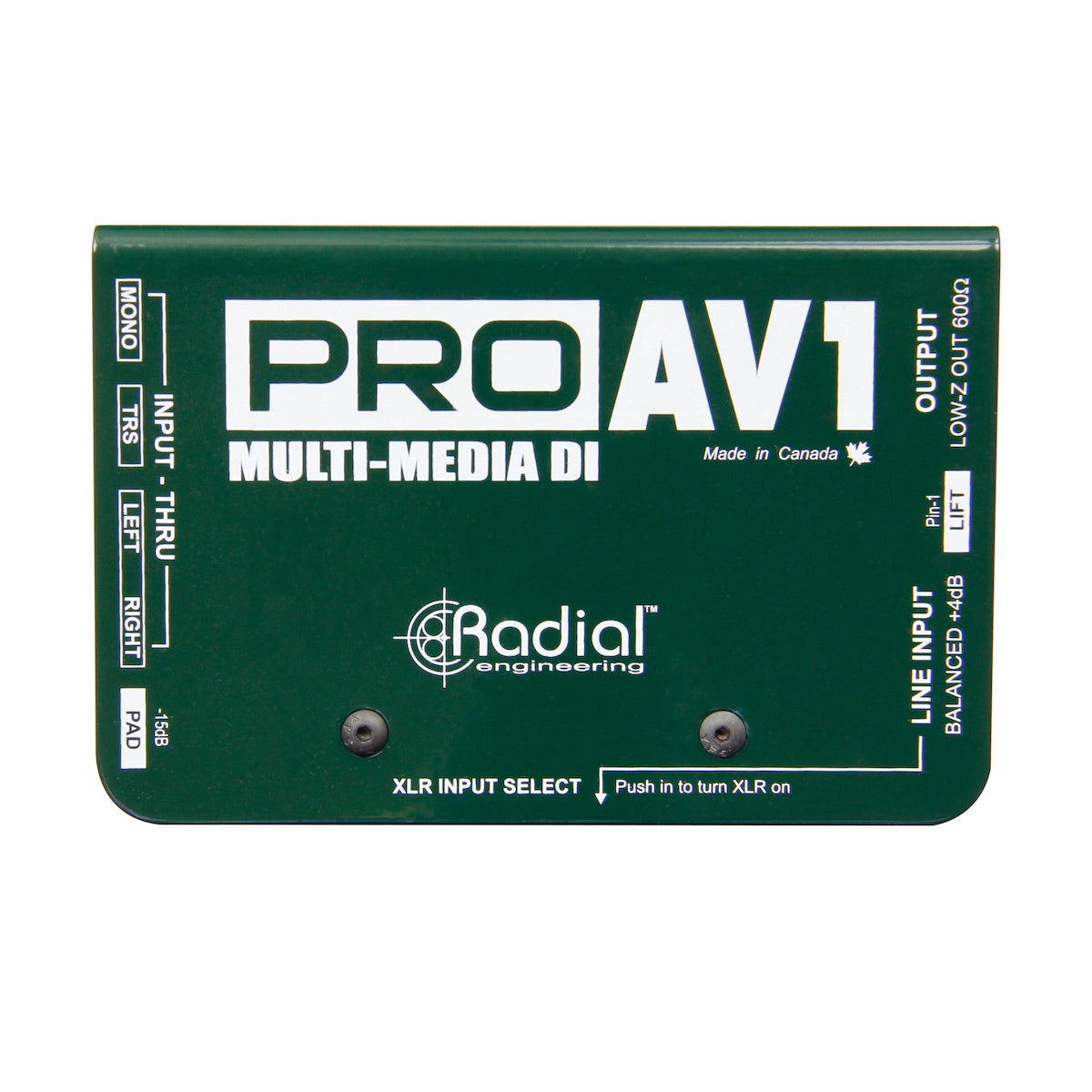 Radial ProAV1 - Multimedia Passive Direct Box, top