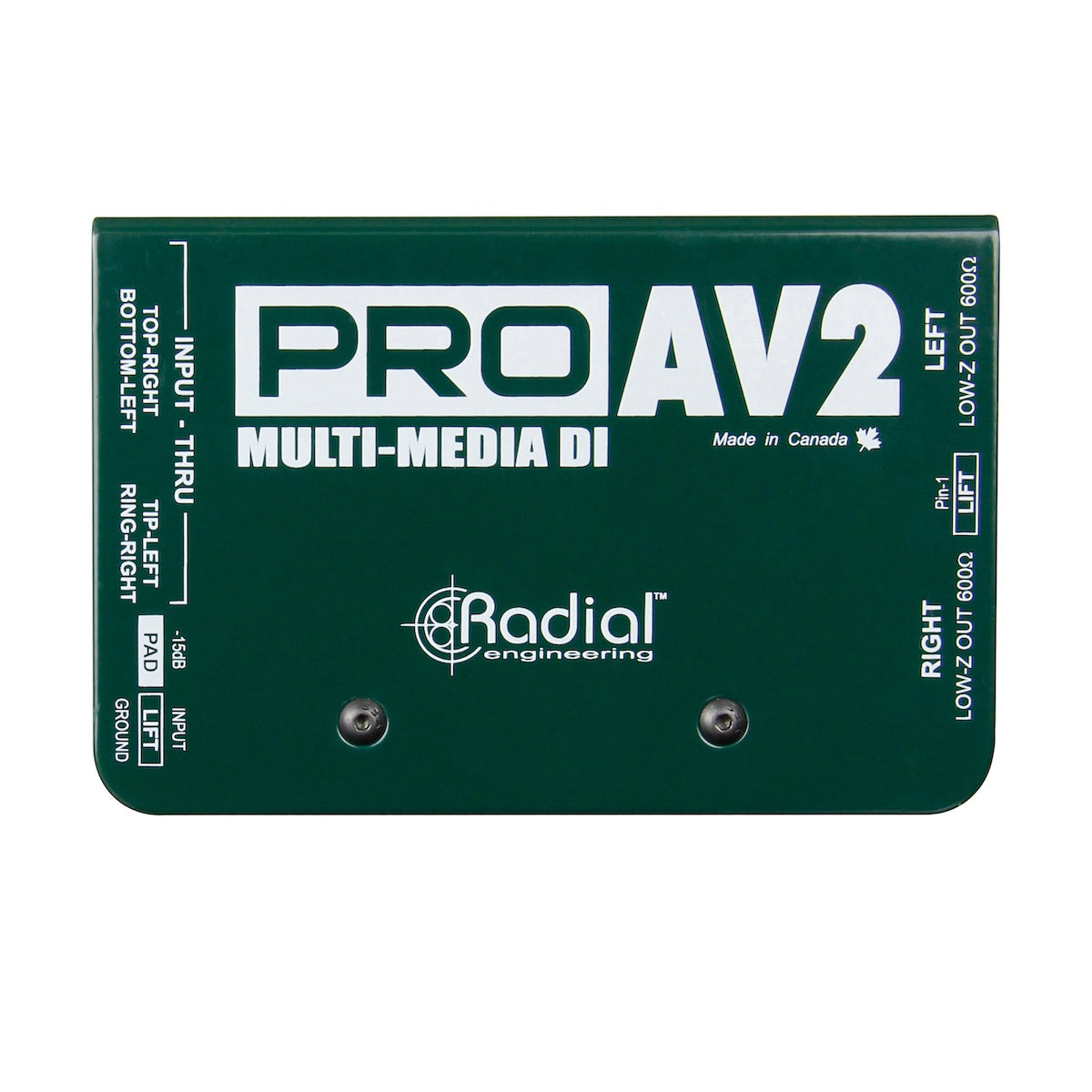 Radial ProAV2 - Multimedia Passive Direct Box, top