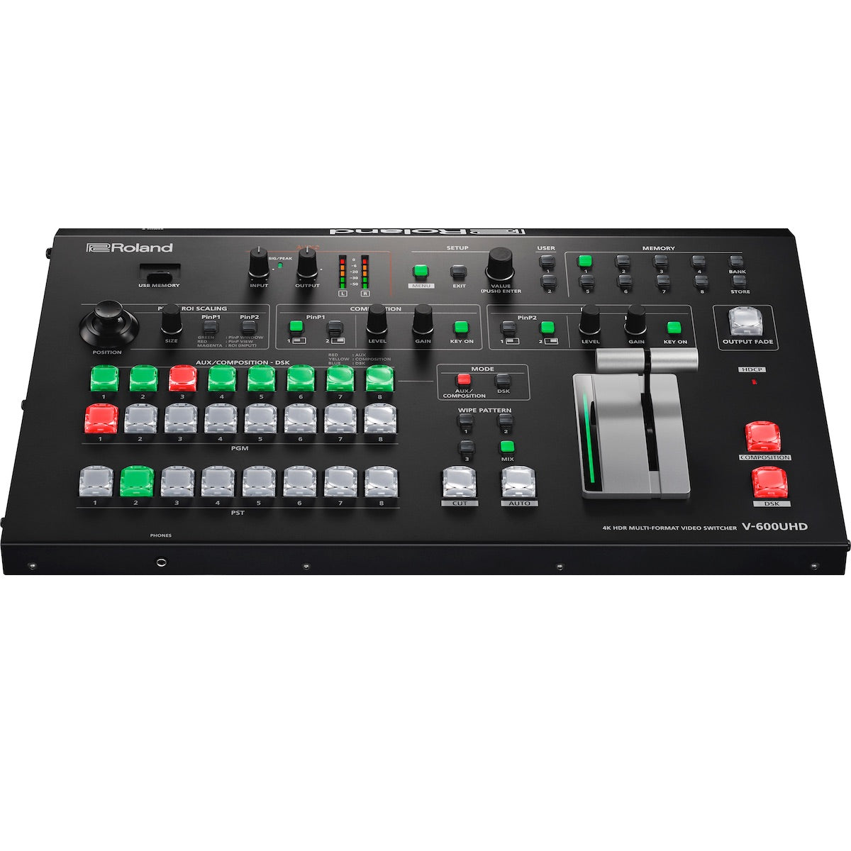 Roland V-600UHD - 8-Channel 4K HDR Multi-format Video Switcher, front