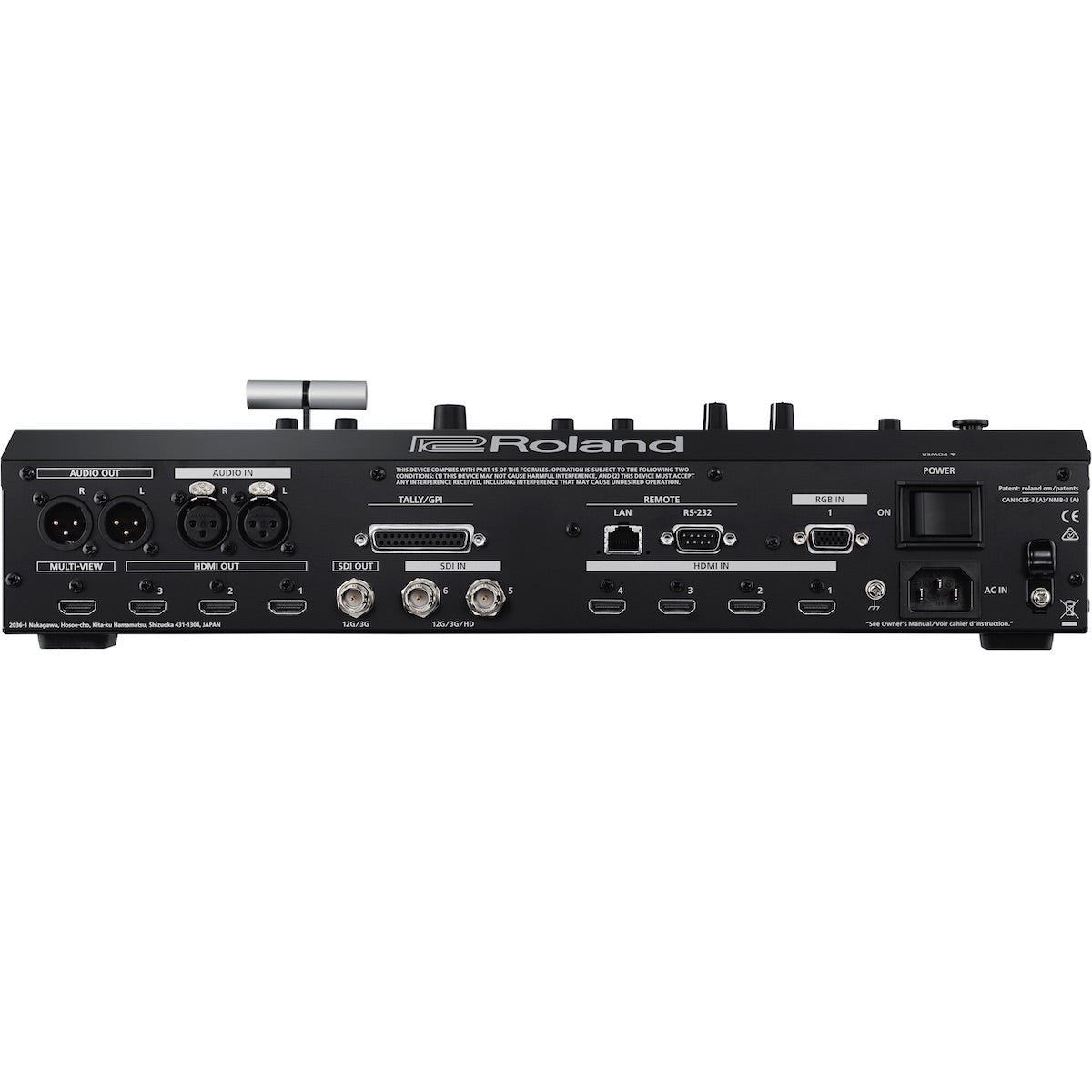Roland V-600UHD - 8-Channel 4K HDR Multi-format Video Switcher, rear