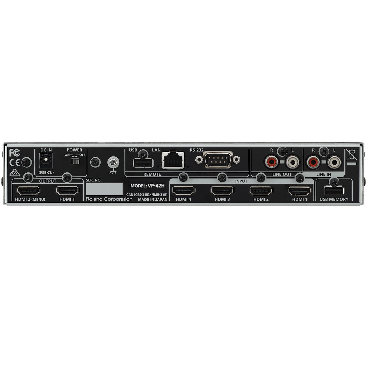 Roland VP-42H - Multi-Format HDMI Video Processor, 4x2 Switcher/Matrix/Split, rear