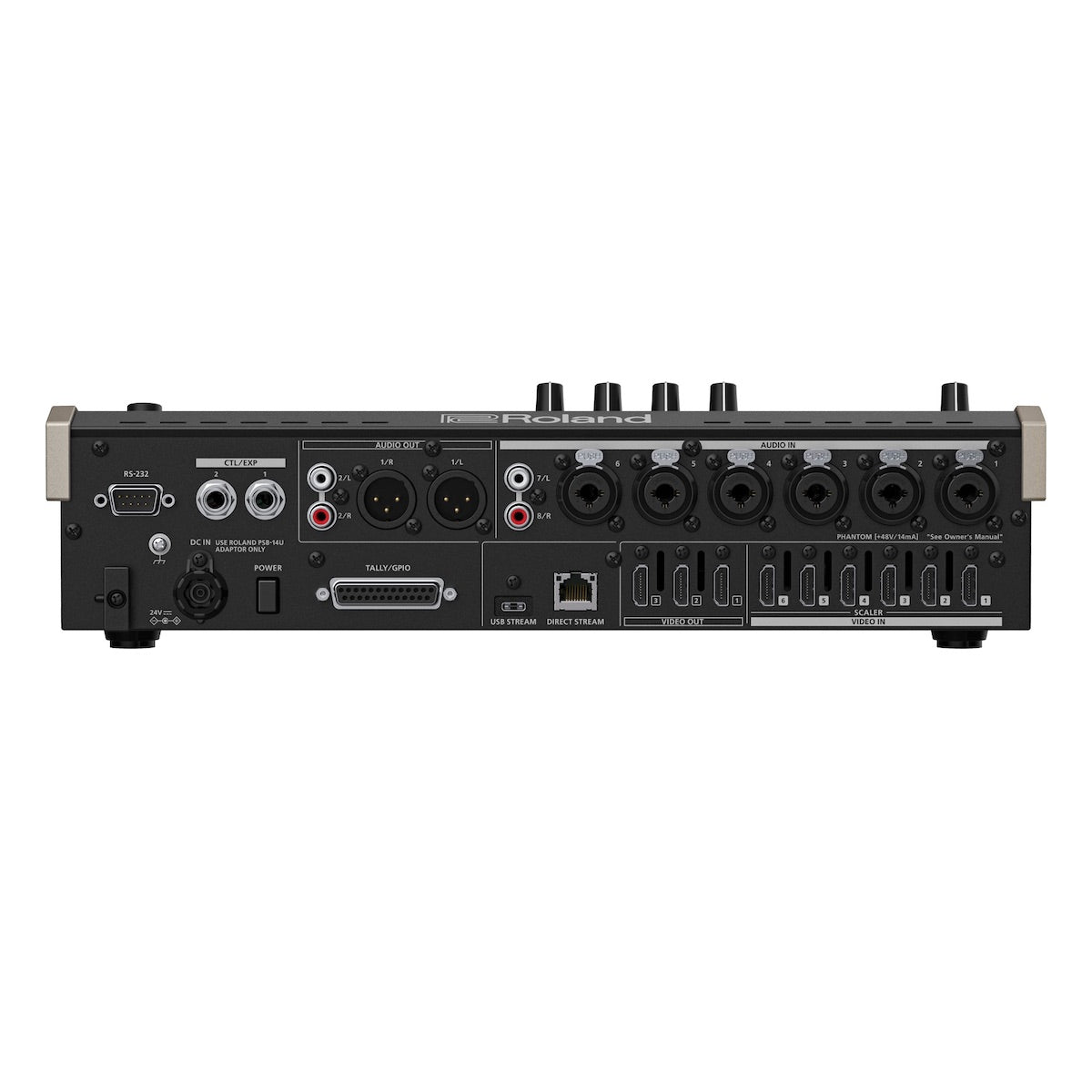 Roland VR-6HD - All-In-One Direct Streaming AV Mixer, rear