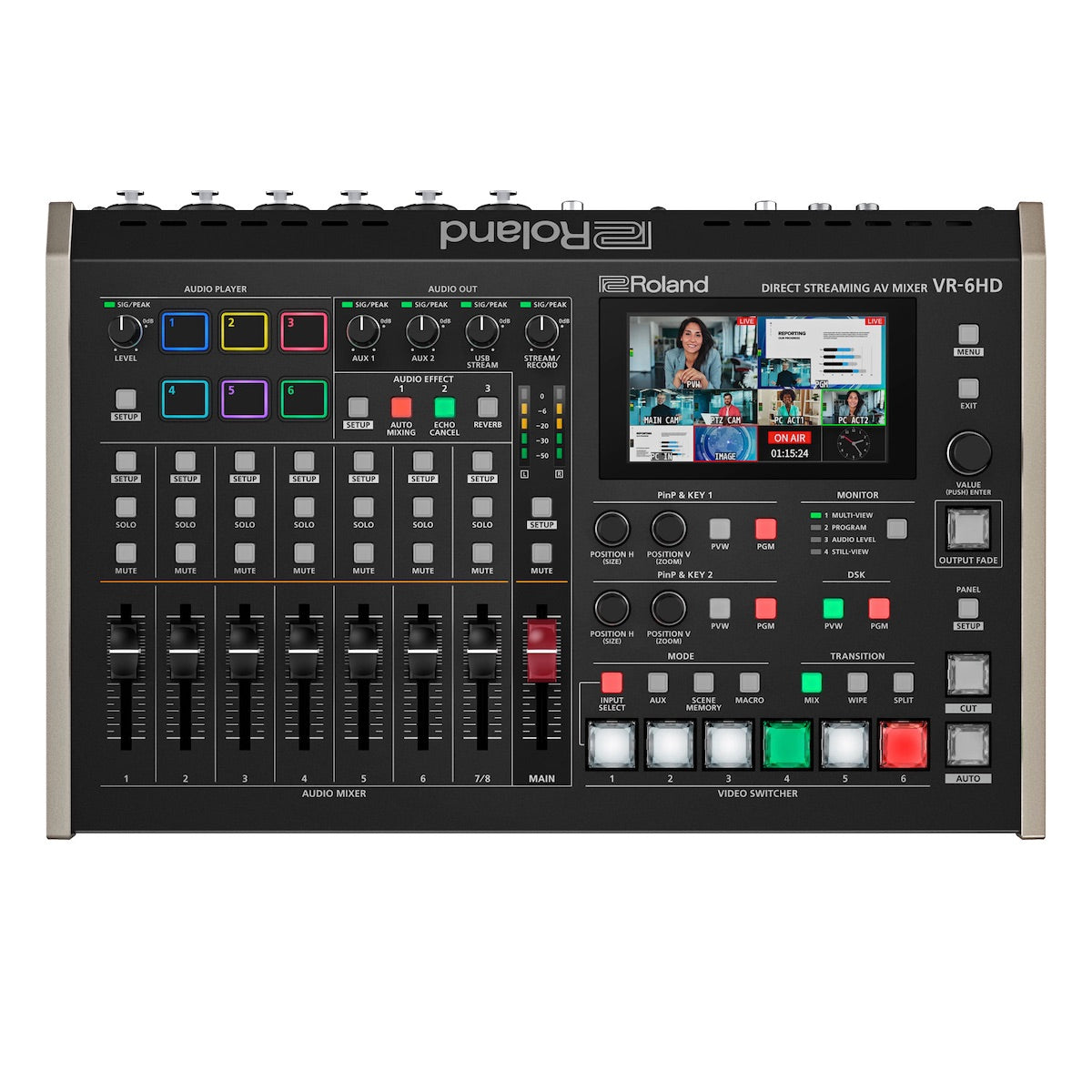 Roland VR-6HD - All-In-One Direct Streaming AV Mixer, top