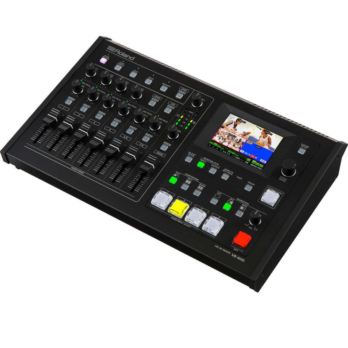 Roland VR-4HD - All-In-One HD AV Mixer with Streaming and Recording, right 3/4 view