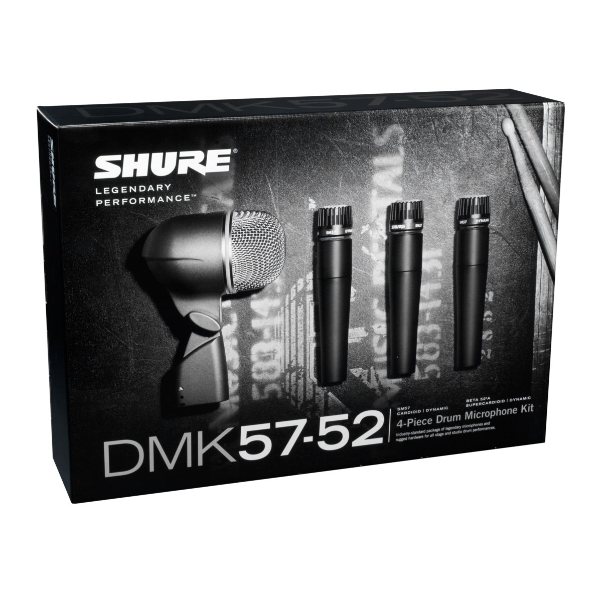 Shure DMK57-52 4-piece Drum Microphone Kit, box