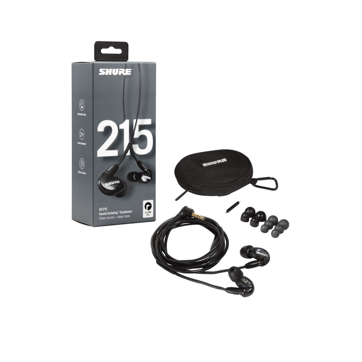 Shure SE215-K - Professional Sound Isolating Earphones, Black