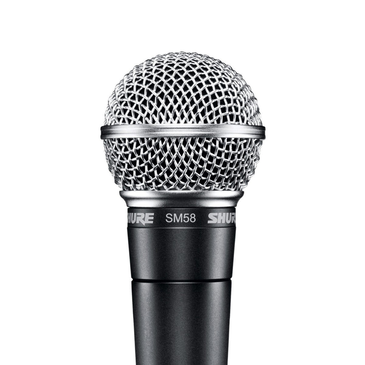 Shure SM58 - Cardioid Condenser Dynamic Vocal Microphone, closeup
