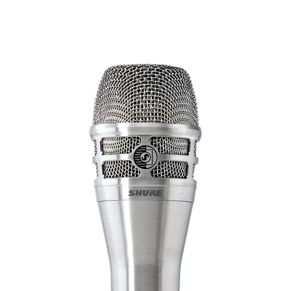 Shure KSM8/N - Dualdyne Handheld Dynamic Vocal Microphone, Brushed Nickel, closeup
