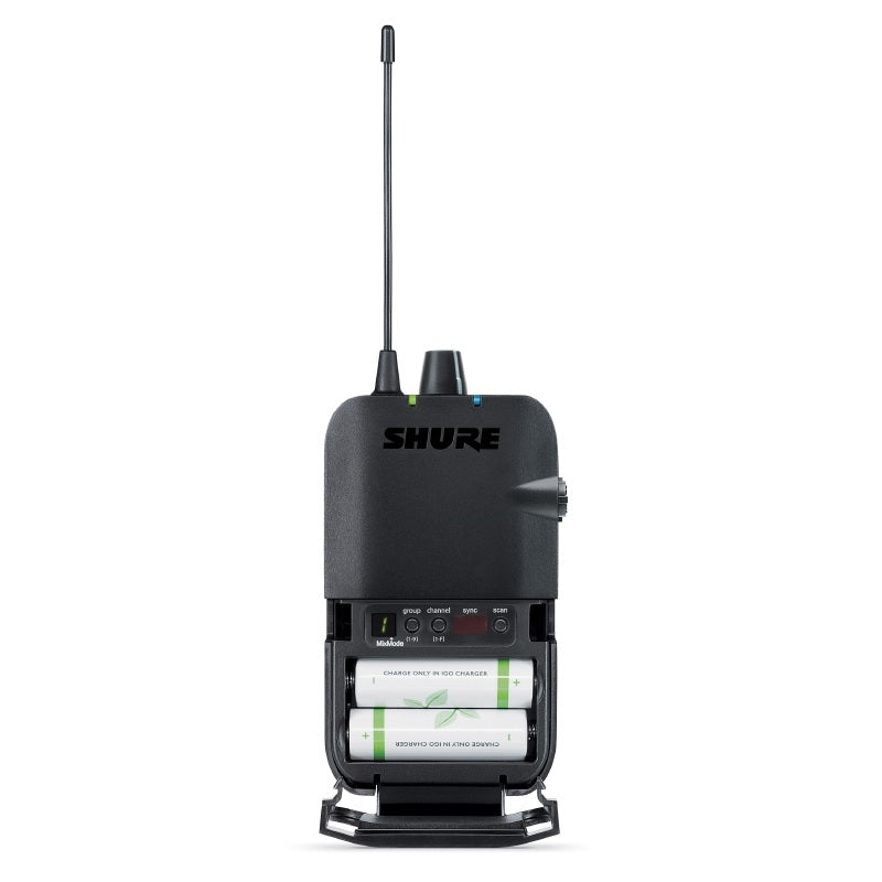 Shure P3R Wireless Bodypack Receiver, battery access