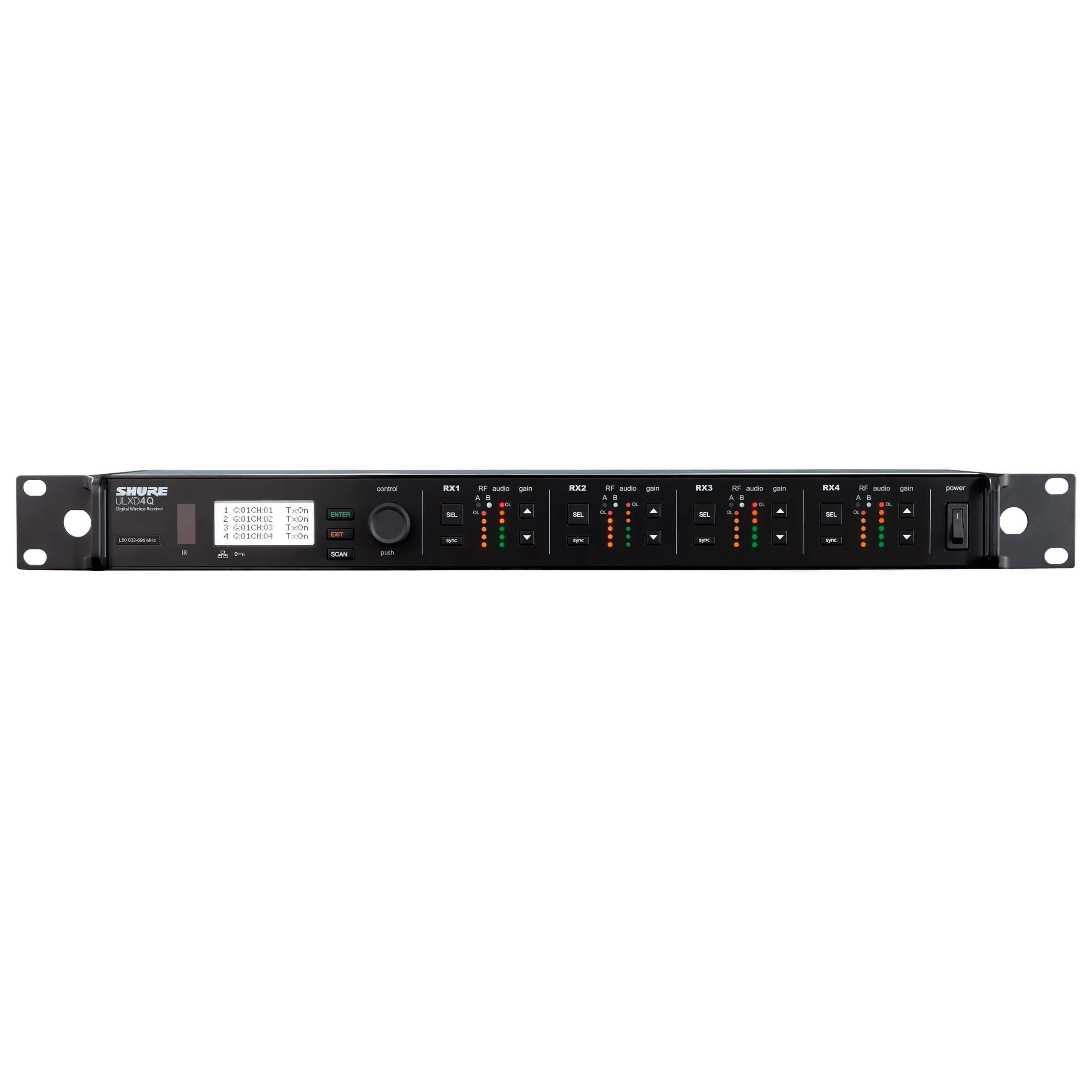 Shure ULXD4Q - Quad-Channel Digital Wireless Receiver, front