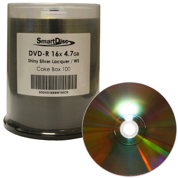 SmartDisc 16x DVD-R - Shiny Silver Lacquer, 4.7 GB, 600 per case
