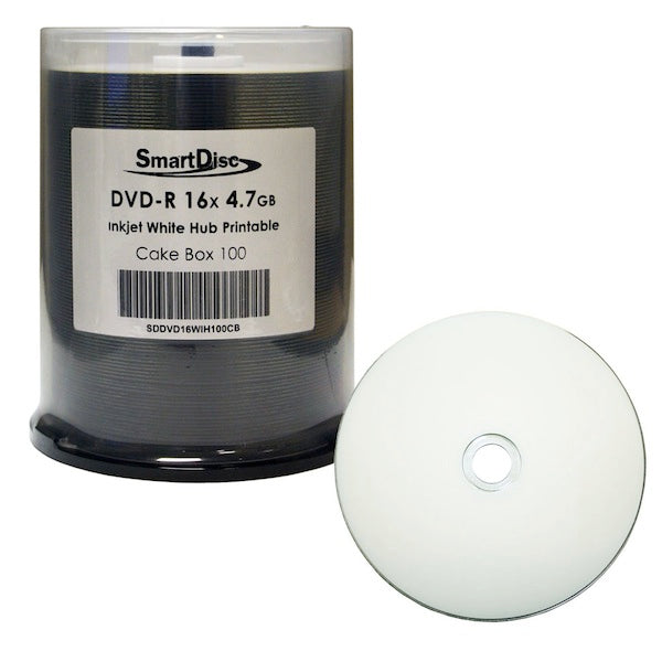 SmartDisc 16x DVD-R - White Hub, Inkjet Printable, 4.7 GB, 600 per case
