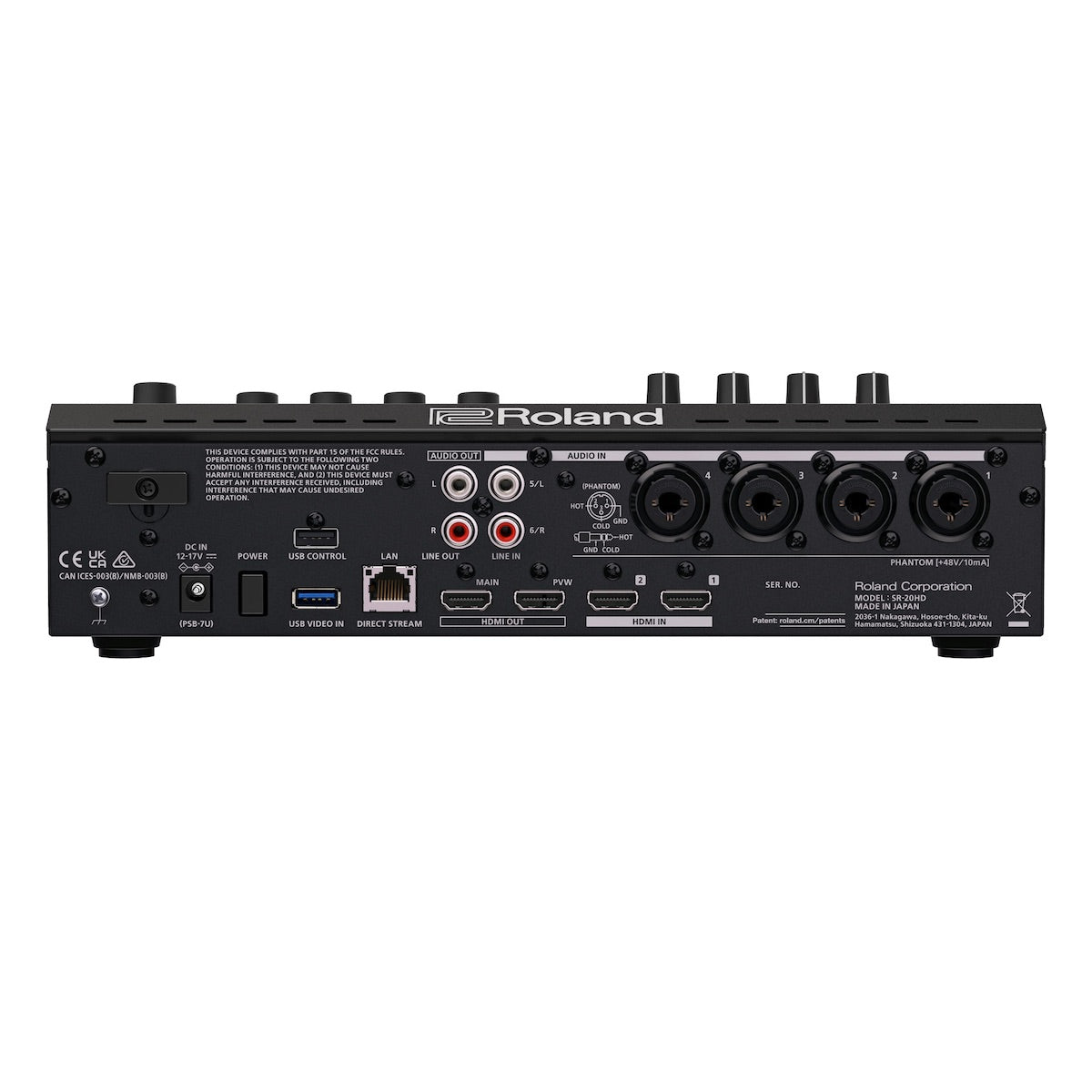Roland SR-20HD - Direct Streaming AV Mixer, rear