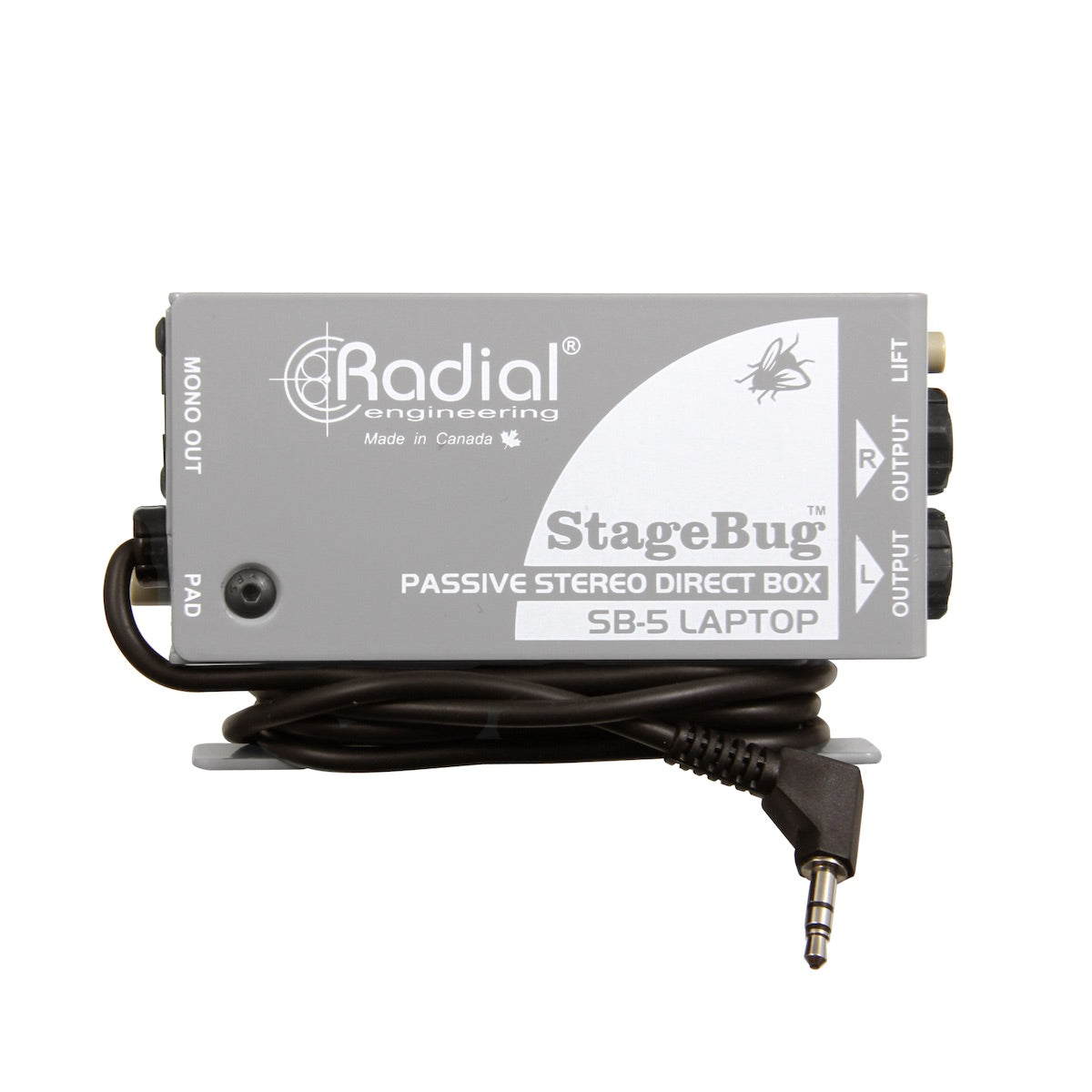 Radial StageBug SB-5 Laptop - Compact Stereo Direct Box for Computers, top
