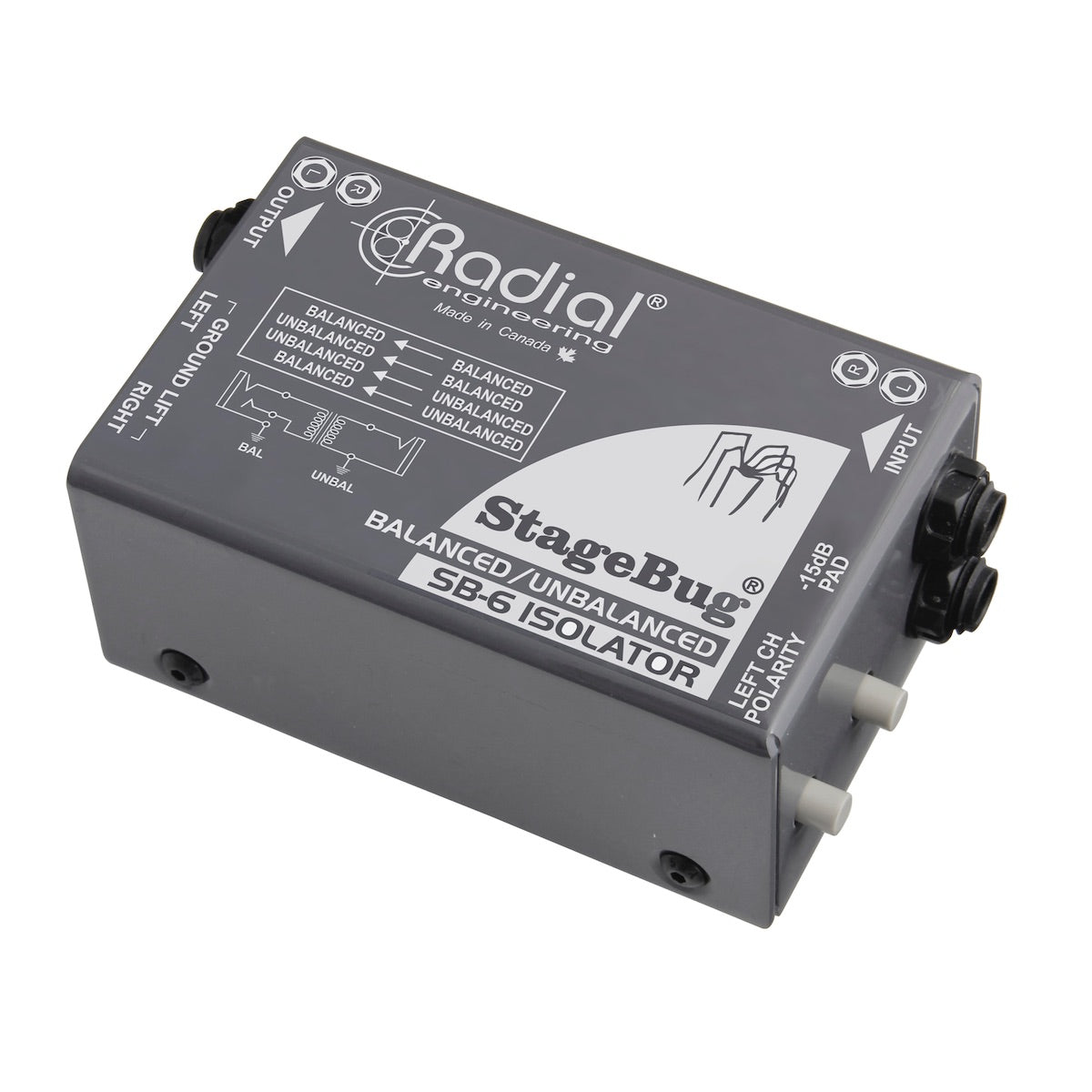 Radial StageBug SB-6 Isolator - 2-Ch Passive Audio Isolator
