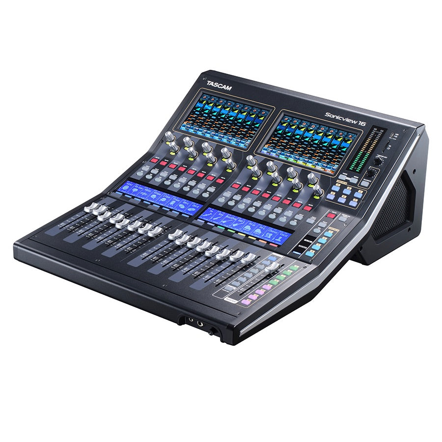 TASCAM Sonicview 16XP - 16-input Digital Recording and Mixing Console, left angled view