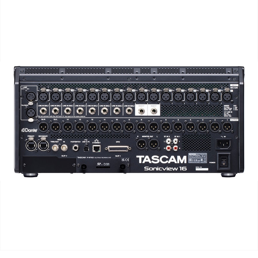 TASCAM Sonicview 16XP - 16-input Digital Recording and Mixing Console, rear