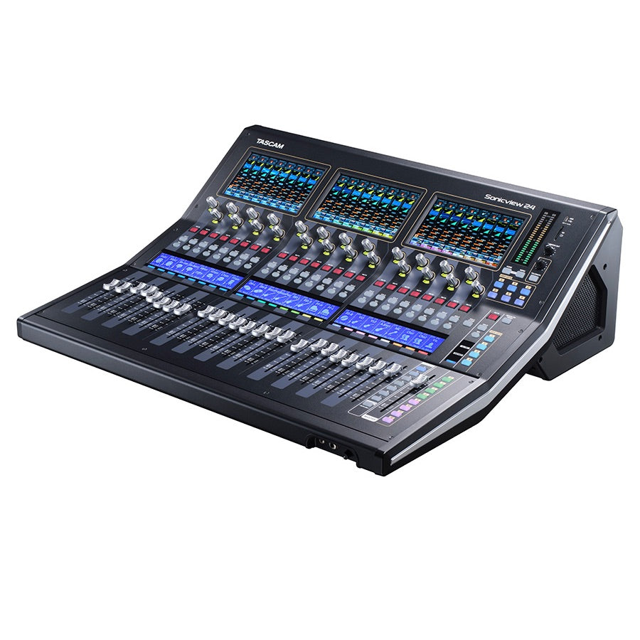 TASCAM Sonicview 24XP - 24-input Digital Recording and Mixing Console, angled left