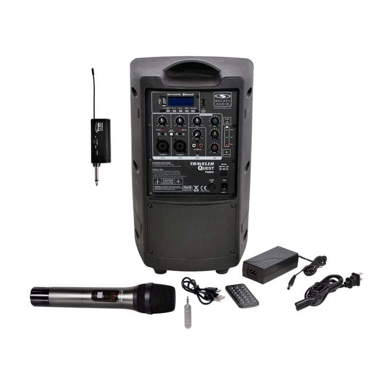 Galaxy Audio TQ8X - Rechargeable Portable PA Speaker System, with 1 wireless handheld mic