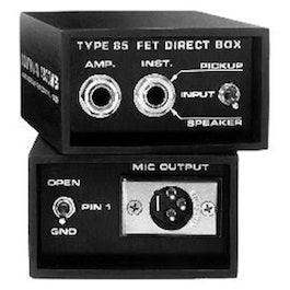 Countryman Type 85, 1-channel Active Instrument Direct Box, inputs and outputs
