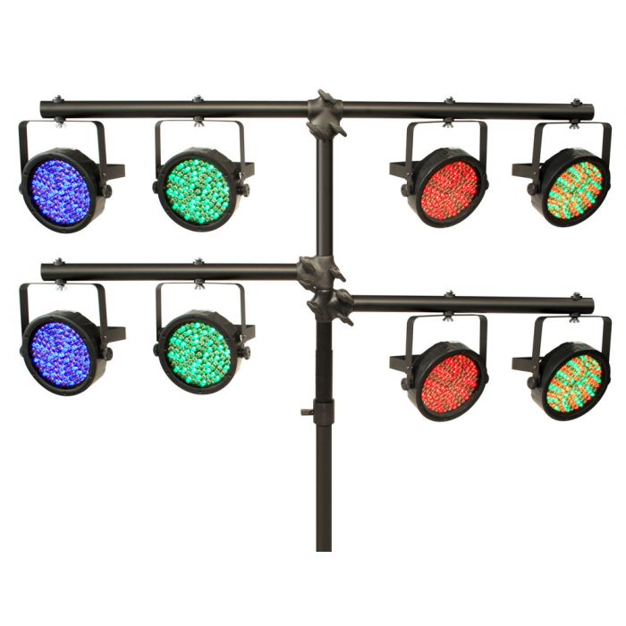 Ultimate Support LT-88B - Multi-tiered Lighting Tree, shown with lit lights closeup