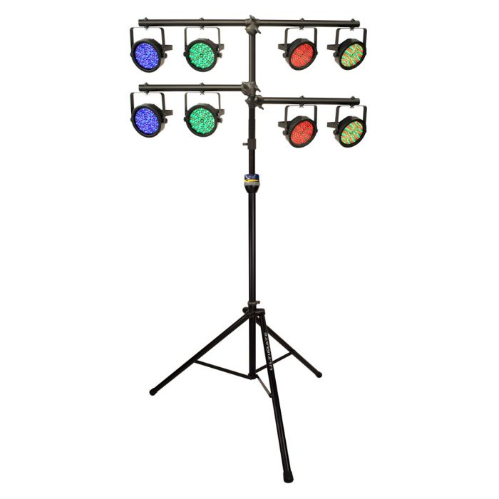 Ultimate Support LT-99B - Lighting Tree with TeleLock Lift-assist, shown with lit lights