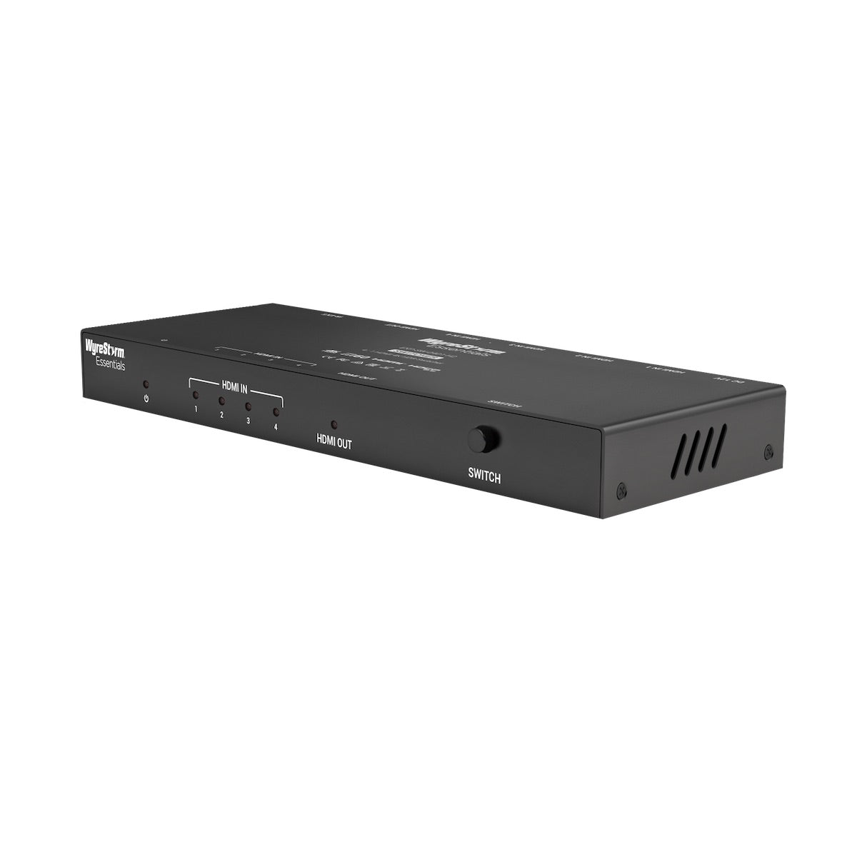 WyreStorm Essentials EXP-SW-0401-H2 - 4K HDR 4×1 HDMI Switcher, front angle