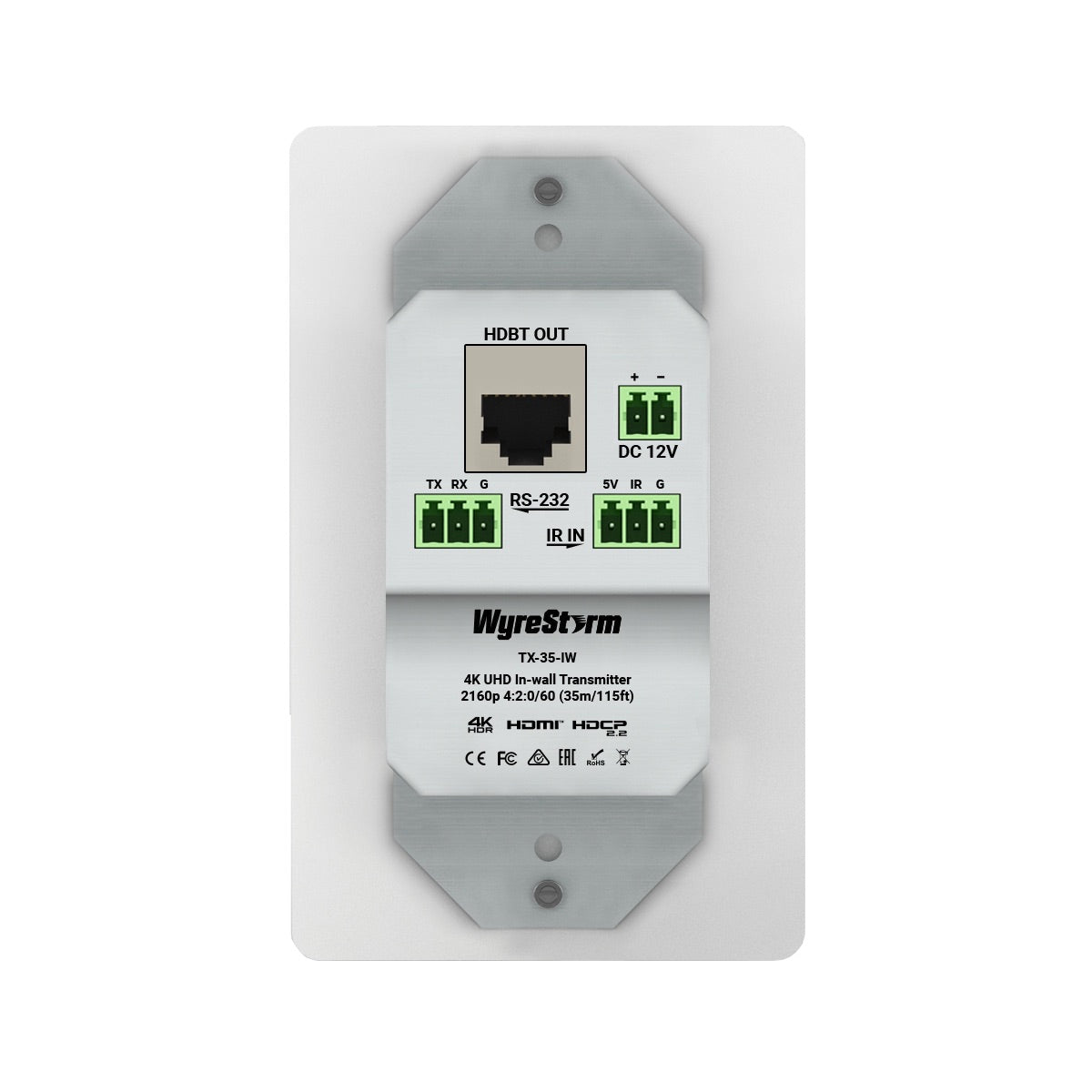 WyreStorm TX-35-IW - 4K UHD HDMI In-Wall HDBaseT Transmitter, 1-gang, rear