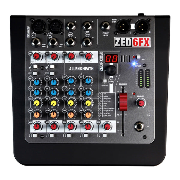 Allen & Heath ZED-6FX - 4-channel Compact Analog Mixer with Effects, top