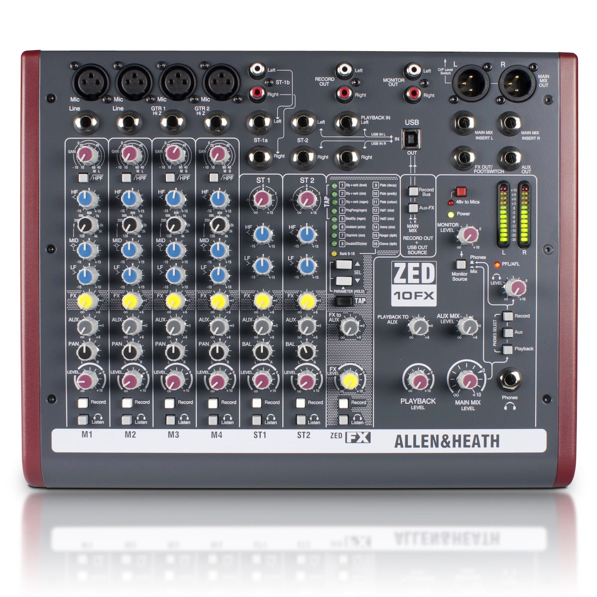 Allen & Heath ZED-10FX 10-Channel Analog USB Mixer with Effects