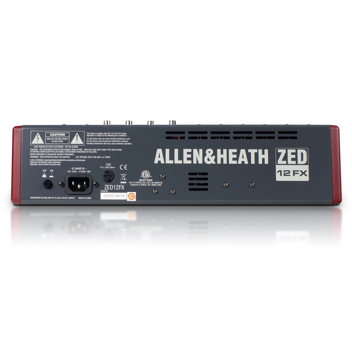Allen & Heath ZED-12FX 12-Channel Analog USB Mixer with Effects, rear